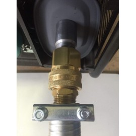 GenExhaust Universal Generator Large Exhaust Port 1-1/2" quick disconnect steel tubing exhaust extension 2 foot length