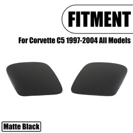 PFRREOR 2PCS Headlight Cover for Corvette C5 1997-2004 Factory Style OE Replacement Part ABS Plastic Driver Side Passenger Side (Matte Black)