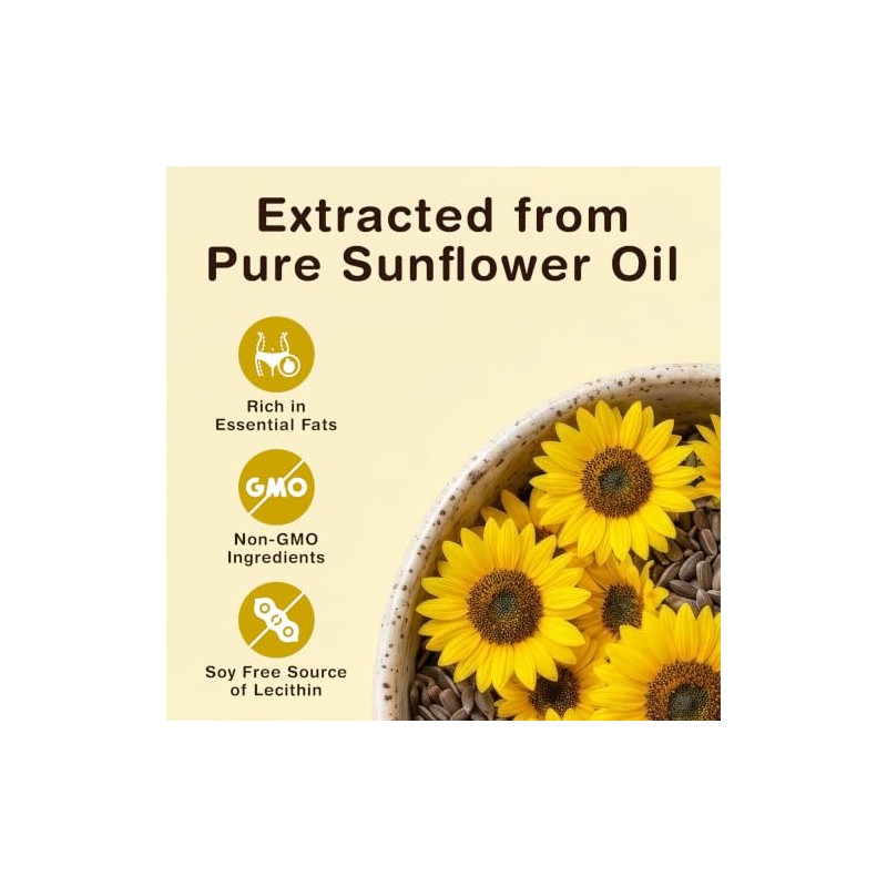 Nutrivo Sunflower Lecithin Capsules 2400mg |120 Softgels | 2 Month