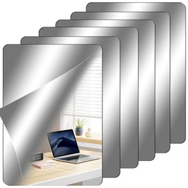 Loccmat Self Adhesive Acrylic Mirror,6 Pack Mirror Tiles,Flexible Mirror Sheets,12 x 16 Inch Mirror Wall Stickers,Plastic Frameless Mirror Tiles,Non Glass Mirror Stickers for Home Wall Decor,2MM Thick