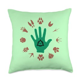 Therian mask animal paws Quadrobics tail Therian sign logo Throw Pillow