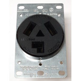 LEVITON 5207 30 AMP Flush Mount Outlet 125 VDC 250 VAC 125/250 Volt Nema 10-30