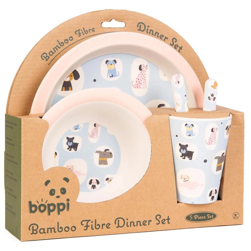 Boppi: Bamboo Dinnerware 5-Piece Set - Dogs