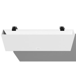 Veradek Pure Series Railing Planter - Plastic Hanging Planter for Outdoor Balcony/Fence | Durable All-Weather Use with Adjustable Brackets | Modern Décor for Flowers, Succulents, Hanging Plants