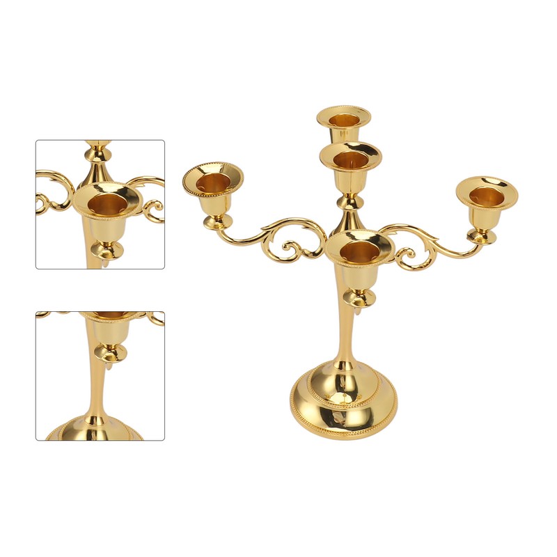 5 Arm Candlestick Holder Iron Retro Decorative Candle Holder Centerpiece