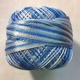 Yarn Art Variegated Blue White YarnArt Tulip #17332 Size 10 Microfiber Thread 50g 273y