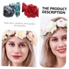 BIUDECO Delicate Simulation Flower Garland Bridal Headpiece Hairband Wedding Accessory