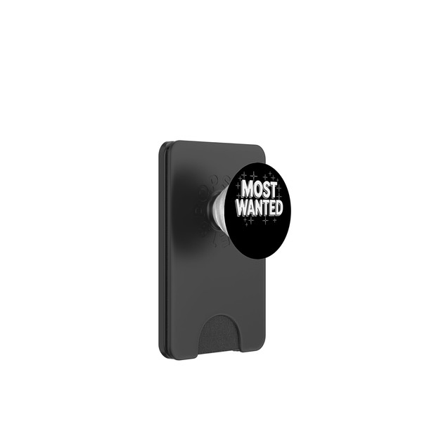 Most Wanted Bold Block Letter Starburst Humor Pop Culture PopSockets
