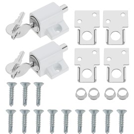 2pcs Sliding Door Window Lock Sliding Patio Lock Window Door Limiter Sliding Door Lock Accessory Set for Home Office Classroom Sliding Doors Windows, White