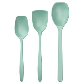 Rosti Classic Cooking Spoon Set, 3 Pieces, High-Quality Kitchen Utensil Set with 2 Cooking Spoons and 1 Baking Spoon, Made of Plastic, Heat Resistant, Shatterproof, Dishwasher Safe, Nordic Green