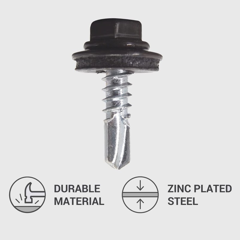 Marcopol Pack of 150 Metal Roofing Screws 4.8 x 19