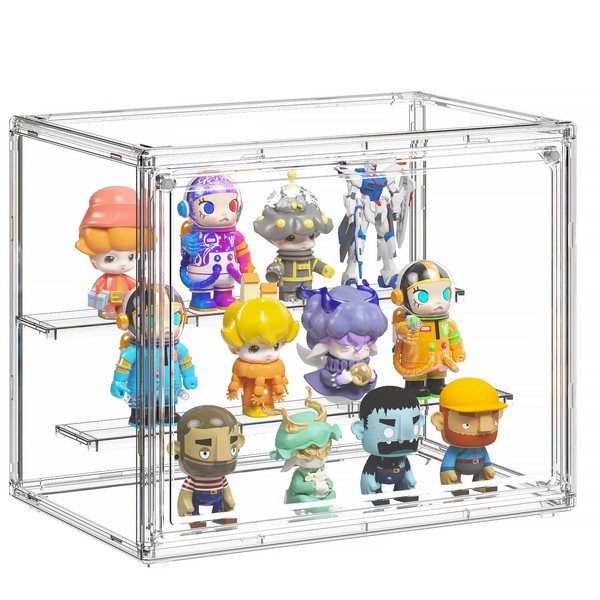 Henyol Clear Acrylic Display Case for Collectibles, 3 Tier Adjustable