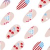 Mkwntg 24Pcs Independence Day Press on Nails Medium Almond Fake