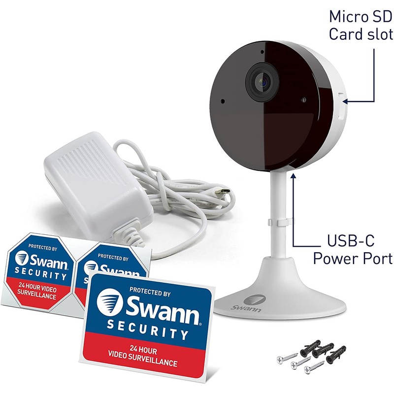 Swann 2KI Indoor Wi-Fi Security Camera with Night Vision, 2-way