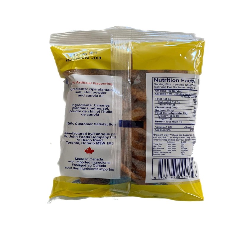 MR. JOHN'S Ripe Spicy Plantain Chips - Chewy & Crunchy