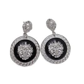 Women Fashion Jewelry Cool Hook Large Earrings Set Big Size Silver Color Lion Celebrity