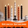 Eywamage Black Skull Flameless Taper Candles with Remote, Flickering Real