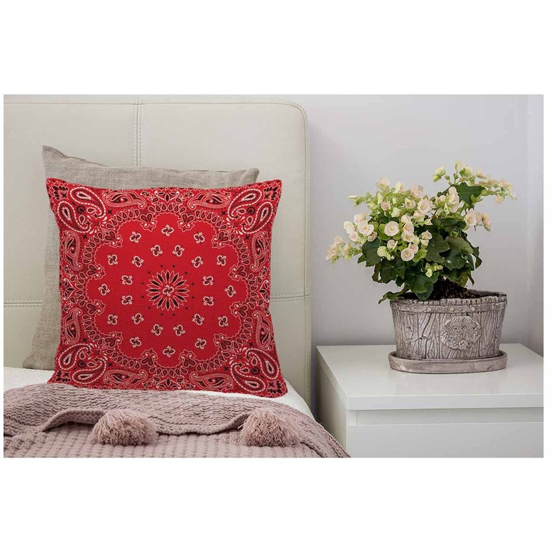 WONDERTIFY Western Paisley Cushion Cover Bandana Ornaments Decorative Throw Pillow