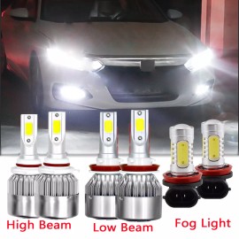 SHENKENUO Combo LED Headlight Kit High Low Fog Light Bulbs For Honda Accord 2013 2014 15