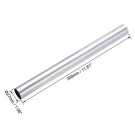 TOP-VIGOR 2Pcs 6063 Aluminum Round Tube, 27mm OD 25mm ID 300mm Length Seamless Aluminum Straight Tubing Metal Pipe for Industry DIY Projects