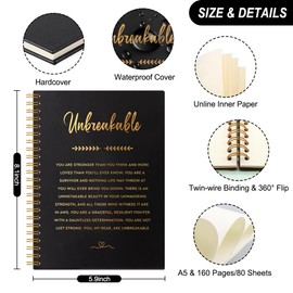 THEBESTU Unbreakable 160 Pages Blank Spiral Notebook, Funny Inspirational Affirmation Journal Gifts for Women Divorcees Survivors Warriors, Encouragement Gifts for Her, Mindful And Supportive Gifts,
