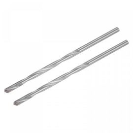 sourcing map 6mm Cutting Dia Cemented Carbide Twist Extra Long Drill Bit with Round Straight Shank for Hardened Steel Stainless Steel, 150mm Length 2 Pcs