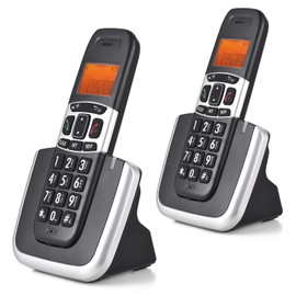 Mingzhe Sistema de telefonía inalámbrica Ampliable con 3 líneas Soporte de Pantalla Conexión de 5 Auriculares Bloqueo de Llamadas Llamadas Manos Libre