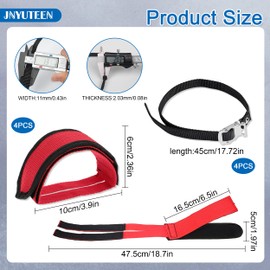 4 Pairs Bike Pedals Straps, Adjustable Universal Toe Clips Cycling Pedal Straps, Bicycle Feet Strap Bike Pedal Footrest Strips Bicycle Pedal Strap Foot Strap for Fixed Bike Pedal