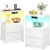 Casaottima White Nightstand Set of 2 with Charger Station —
