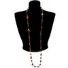 Avalaya Red Shell Composite & Imitation Pearl Bead Silver Tone