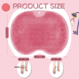 Shower Foot Scrubber, Wall Mounted Bath Massage Pad, Back Scrubber Back with Non Slip Suction Cups to Improve Circulation, Soothe Achy Feet