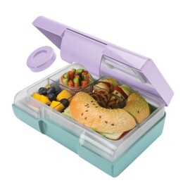 Smash Kids Bento Bite Lunch Box Pixie Dust, Plastic, Mint/Purple, Mint/Purple