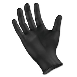 Boardwalk BWK396XLBX Disposable 4.4 mil. Powder-Free General Purpose Nitrile Gloves - X-Large, Black (100/Box)