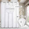 MitoVilla No Hooks Needed Black Ombre Waffle Shower Curtain Liner