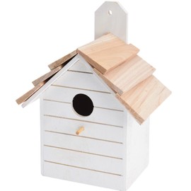 ABRUS® Wooden Bird House Outdoors | Assorted Decorative Hanging Bird House Garden (White)
