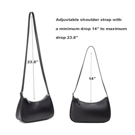 WSRYDJDL Small Purse for Women, Adjustable Shoulder Bags Crocodile Pattern Clutch Purse with Zipper Closure Retro (Curved opening Black)