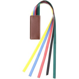 Multi-Color Ribbon Bookmarks, Vintage Artificial Leather Bookmarks Colorful Book Reading Sorters Creative Page Markers with 5 Colorful Ribbons for Books Book Covers and Book Accessories