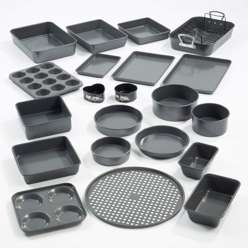 Prochef 8-inch Teflon Shallow Loose Base Cake Tin, Graphite