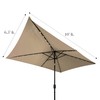 Trademark Innovations Rectangular Solar Powered LED Lighted Patio Umbrella -