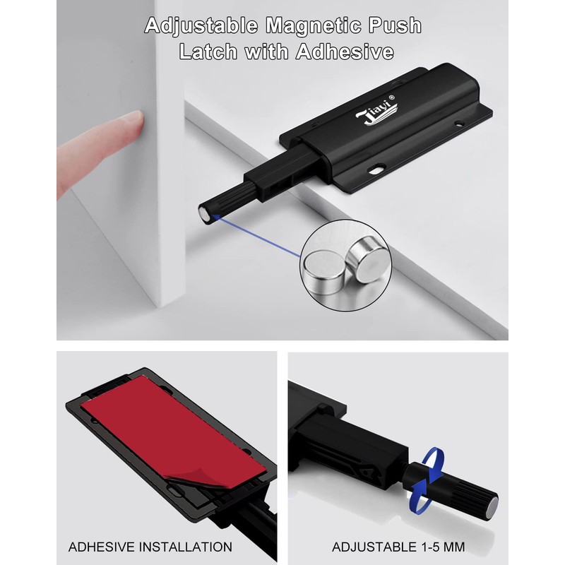 Jiayi Push to Open Door Catch 2 Pack Touch Open