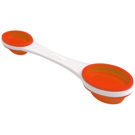 Mobi POP - Cucharas medidoras de silicona, color blanco y rojo