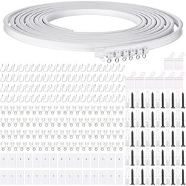 Jetec Curtain Tracks Ceiling Flexible Curtain Track Bendable Rail Curved Wall Mounted for Living Room Bedroom Divider Rod RV(10 Meter/ 32.8 Feet,White)
