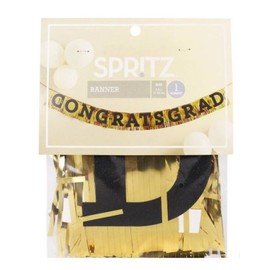 Spritz Graduation " Congrats Grad" Fringe Gold Banner  6ft"