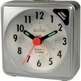 Acctim "Ingot Travel Alarm Clock, Silver, Mini