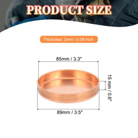 PATIKIL 3-3/8 Inch ID Copper Pipe End Cap, Copper Fitting Cap Sweat Plug Solder Connection for Plumbing HVAC Air Conditioner