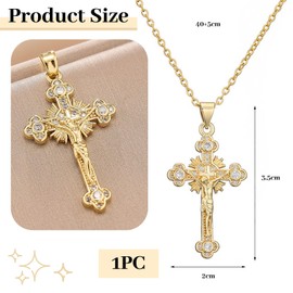AstraGlam Women's Cross Necklace - Elegant Gold-Plated 925 Silver Necklace with Sparkling Rhinestones - Timeless and Versatile Jewellery for Women - Gift Idea for Any Occasion