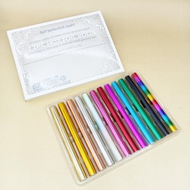 12pcs Heated - Activated Foil Roll Kit for Starter 4.26FT (Length) X 5.91inch (Width) Per Roll Hot Foil Rolls Designed to Be Used with Hot Foil System for Handmade Craft Accessories - Alinacraft