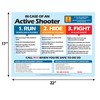 Active Shooter (Run, Hide, Fight) Poster - School and Workplace