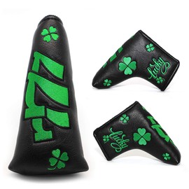 Golf Headcover Putter Cover Pin Fit Scotty Cameron Odyssey Magnetic Closure Clover 777 Lucky Lucky (Black Pin Type)