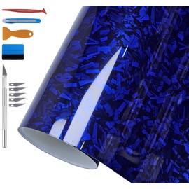 LZLRUN LZLRUN Forged Gloss Carbon Fiber Blue Vinyl Wrap Roll Air Release Sticker Sheet Film DIY Decal Car Auto Vehicle Morotcycle Self Adhesive (3ft x 10ft, Blue)
